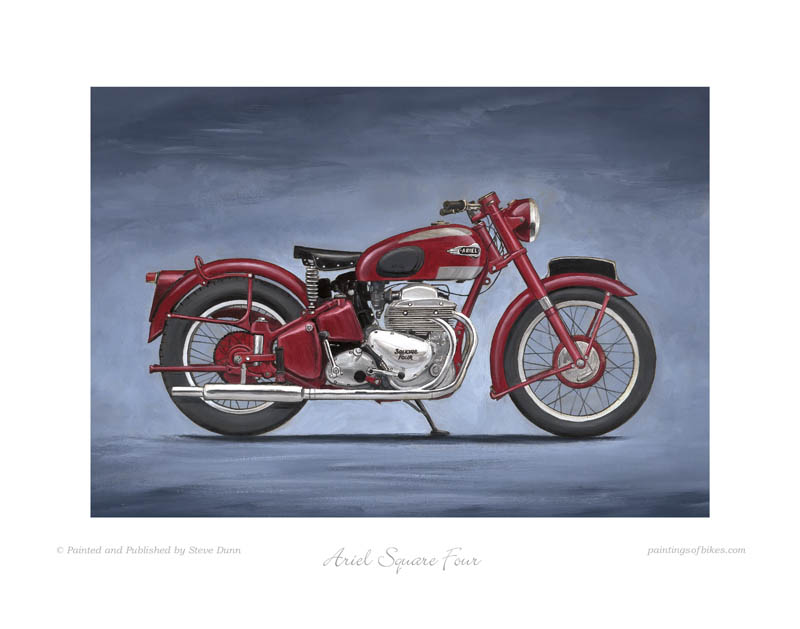 Ariel Square Four Mk II painting by Steve Dunn