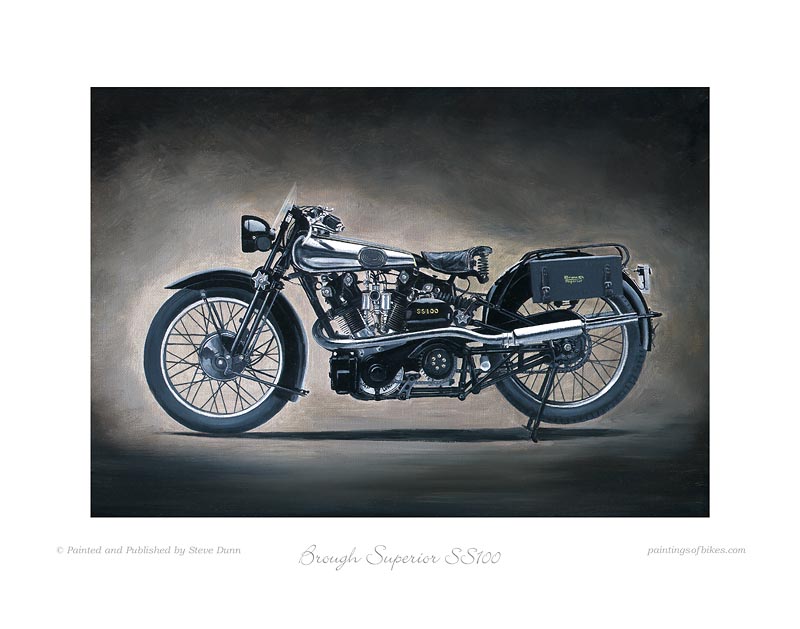 1924 Brough Superior painting by Steve Dunn