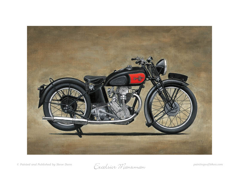 Excelsior Manxman painting by Steve Dunn